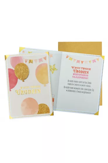 Kukartka Karnet B6 Urodziny balony