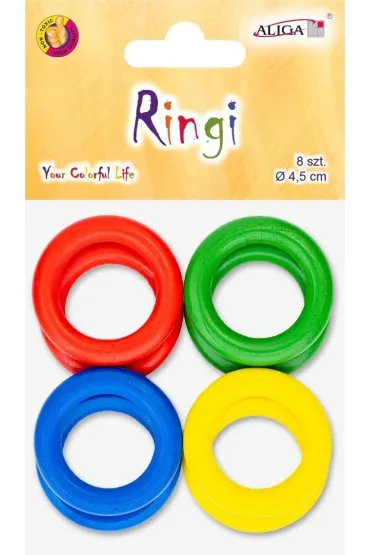 Aliga Ringi drewniane 4,5cm 8 szt