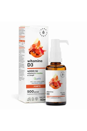 Aura Herbals Witamina D3 4000 IU, MCT, krople suplement diety 50 ml