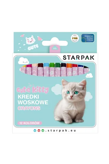 Kredki woskowe 12 kolor�w Cuties Kitty STARPAK 559671