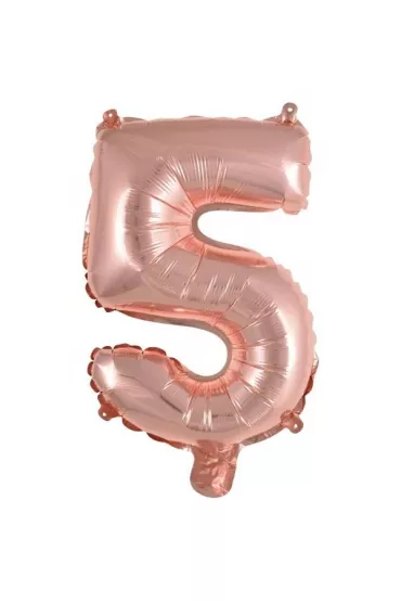 Amscan Balon foliowy mini cyfra 5 rowe zoto 25,5x40cm