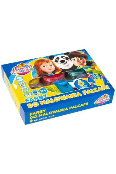 Sweet colours Farby do malowania palcami 6 kolor�w, 40ml