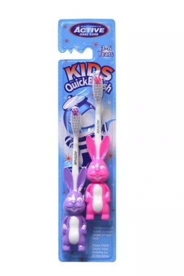 Active Oral Care Kids Quick Brush 3-6 Years szczoteczki do z�b�w dla dzieci Kr�lik 2 szt.
