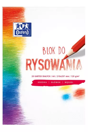 Oxford Blok rysunkowy A4 bia�y 20 kartek