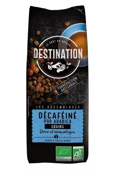 Destination Kawa ziarnista bezkofeinowa arabica 100 % 250 g Bio
