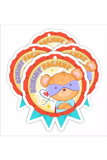 LearnHow Medal papierowy - Dzielny pacjent Super Mi� 4 szt.