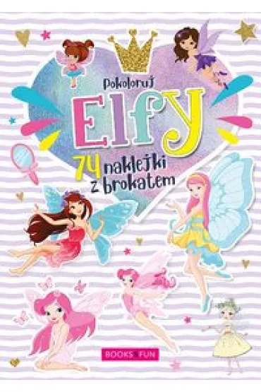 Pokoloruj elfy plus naklejki z brokatem
