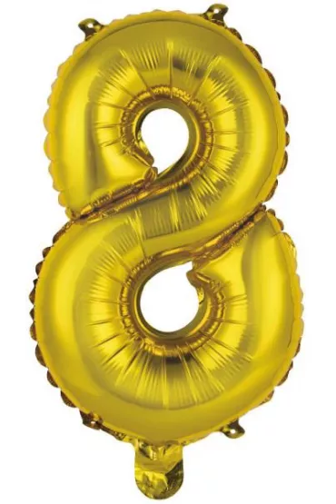 Amscan Balon foliowy mini cyfra 8 z�ota 29x40cm