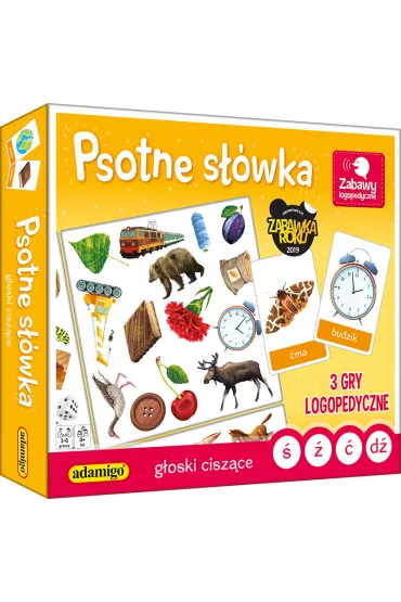 Psotne s��wka. G�oski cisz�ce. 3 gry logopedyczne Adamigo - Magdalena Kuczy�ska