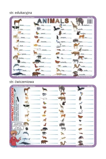 Visual System Podk�adka edukacyjna 04. Animals - j�zyk angielski