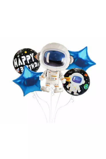 Godan Balony foliowe zestaw Kosmos, Happy Birthday 5 szt.
