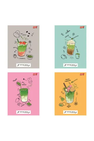 St. Majewski Zeszyt A4 32 kartki kratka. Ok�adka laminowana lakier miejscowy UV 70 g/m2. Matcha Mood