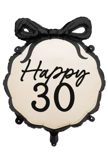 PartyDeco Balon foliowy pastylka Happy 30 47.5x45cm