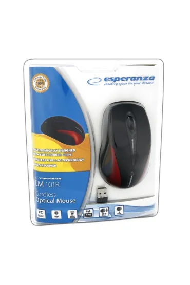 Esperanza Bezprzewodowa Mysz optyczna EM101R USB, 2,4 GHz, NANO odbiornik