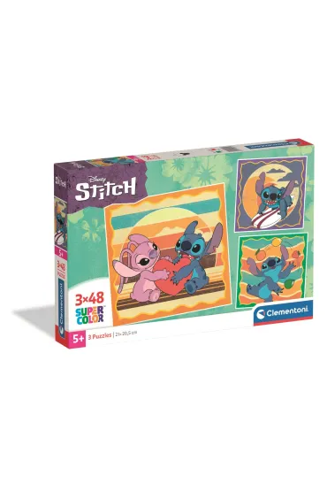 Puzzle 3x48 el. SuperColor. Stitch Clementoni