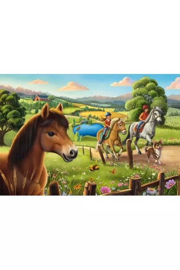 Puzzle 3x48 el. Konie Schmidt