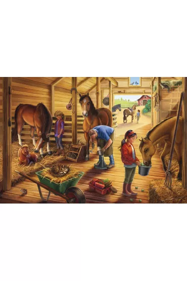 Puzzle 3x48 el. Konie Schmidt