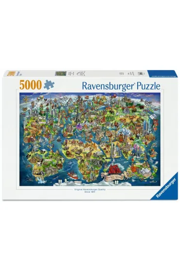 Puzzle 5000 Illustrated World Map Ravensburger