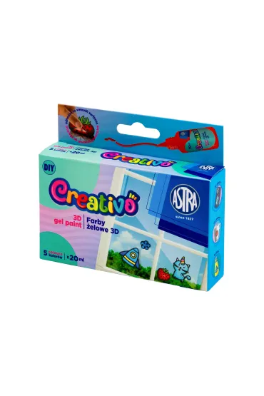 Farby do twarzy naklejki �elowe 3D 5 kolor�w ASTRA 301025013