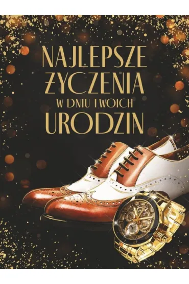 Art Nuvo Karnet urodziny z�ocone, m�skie (14,5x19,5cm) URR-203