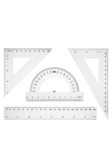 Tetis Zestaw geometryczny z linijk� 4 elementy