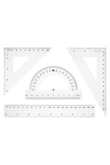 Tetis Zestaw geometryczny z linijk� 4 elementy