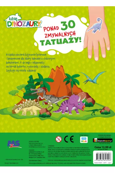 Lubi� Dinozaury. Rysowanki z bajecznymi tatua�ami. Kolorowe olbrzymy