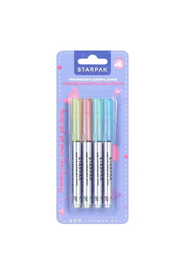 Marker akrylowy w p�dzelku 4 kolory brokatowy STARPAK 580593