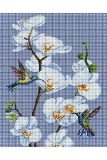 Ideyka Diamentowa mozaika - Kwitn�ce orchidee 40x50cm