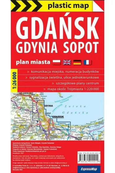 Plastic map Gda�sk Gdynia Sopot 1:26 000 w.2023