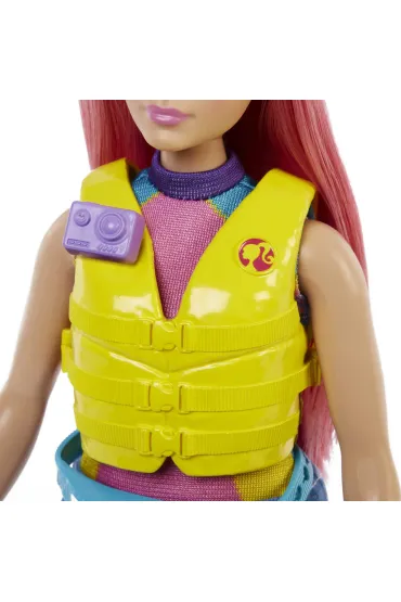 Barbie Kemping Daisy Lalka + kajak Zestaw HDF75 Mattel