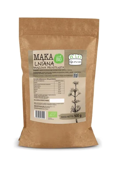 Bio Qlinar M�ka lniana br�zowa pe�not�usta bezglutenowa 500 g Bio