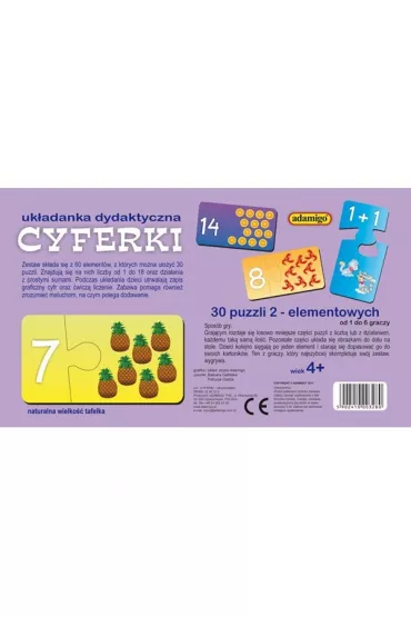 Puzzle Puzzlowa uk�adanka dydaktyczna Cyferki Adamigo