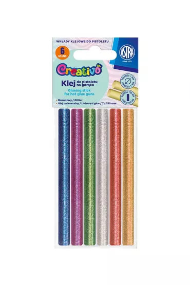 Klej do pistoletu na gorco Astra Creativo kolorowy 6szt.