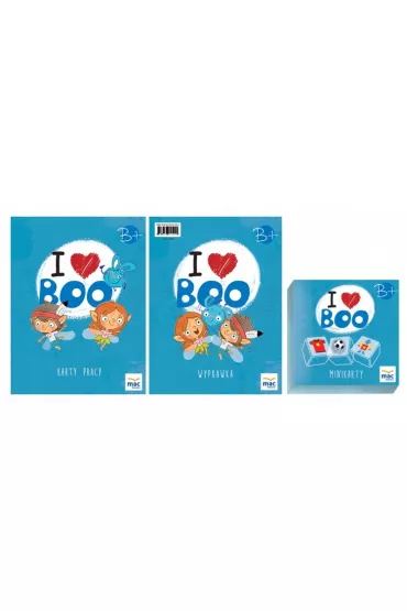 Pakiet I love Boo. J�zyk angielski. Poziom B+: Karty pracy, Wyprawka, Minikarty