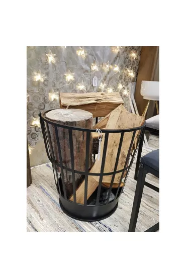 H&S Decoration Kosz na drewno kominkowe okr�g�y