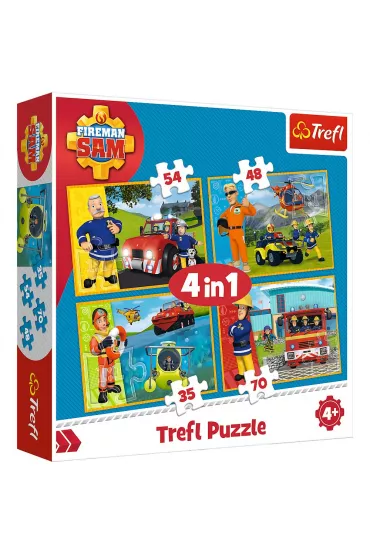 Puzzle 4w1 Stra�ak Sam na ratunek Trefl