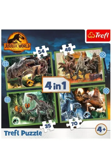 Puzzle 4w1 - Gro�ne dinozaury (35+48+54+70 el.) Trefl