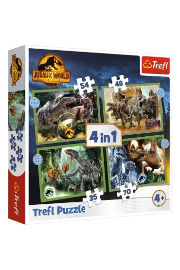 Puzzle 4w1 - Gro�ne dinozaury (35+48+54+70 el.) Trefl