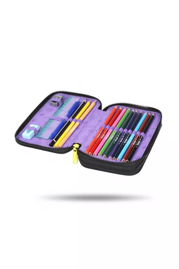 CoolPack Pi�rnik podw�jny z wyposa�eniem Jumper 2 Stitch Black