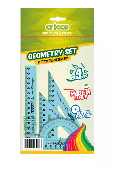 Cricco Zestaw geometryczny z linijk� 4 elementy
