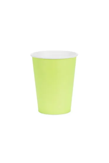 PartyDeco Kubeczki papierowe jasny zielony 250ml 6 szt