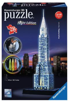 Puzzle 3D Budynki noc: Wieowiec Chrystler Building Ravensburger