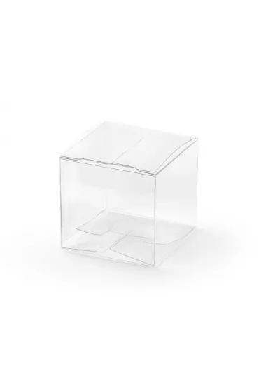 PartyDeco Pude�eczka kwadratowe transparentne 5x5x5 cm