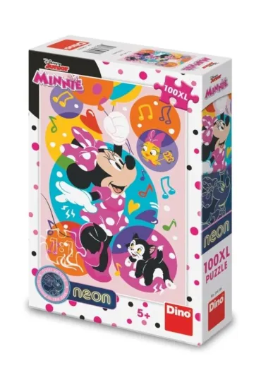 Puzzle 100 el. XL �wiec�ce w ciemno�ci Myszka Minnie Dino Toys