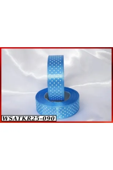 Wst��ka satynowa w kropki 25mm/22mb