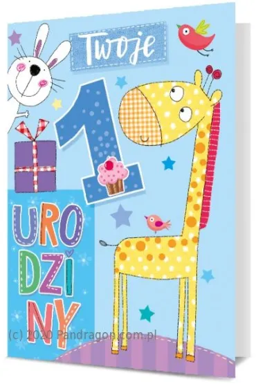 Pan Dragon Karnet B6 Roczek �yrafa i kr�lk K.B6-1828
