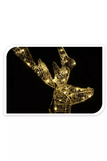 H&S Decoration Renifer akrylowy duy 100 LED biay