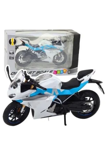Motocykl metalowy ze �wiat�em i d�wi�kiem 1:12 LeanToys