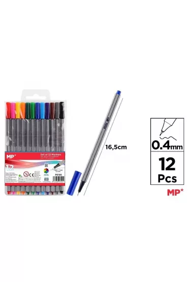 Mp Main Paper Cienkopisy kolorowe 0.4mm 12 kolor�w